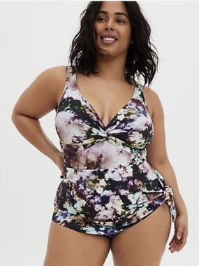 Torrid Tie-Dye Asymmetrical  Swim Dress  Size 14/16